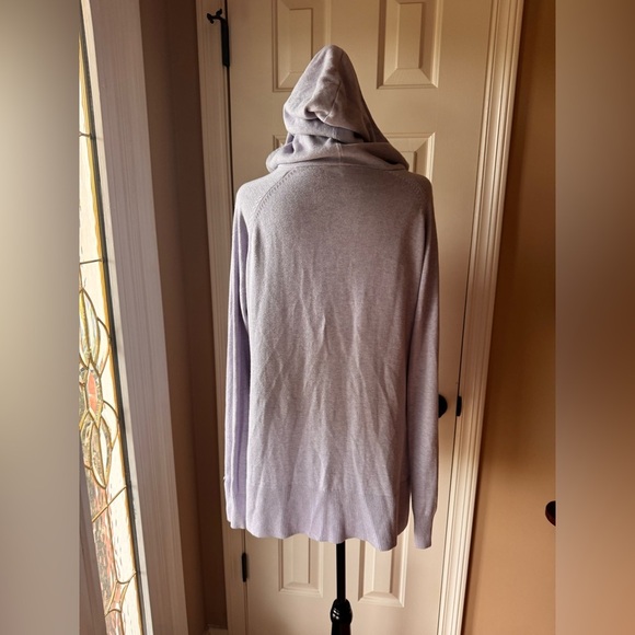 CALIA by Carrie Underwood Women's Lilac Ribbed Hoodie Sweater - Picture 8 of 10